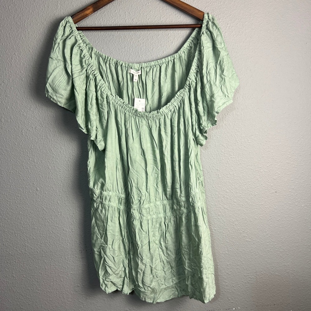 Women’s Off-Shoulder Mint Green Blouse